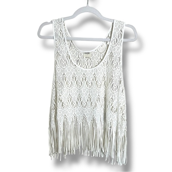 Intimately Free People White Lace Fringe Tank Size Large - Picture 1 of 5